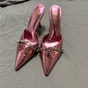 Miss Lola Shiny Pink Heels